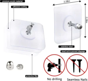 Self Adhesive Wall Screws (10 Pcs) – Adhesive Screws Wall Mount Hooks