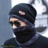 Winter Knitted Beanie Wool Cap with Neck Warmer