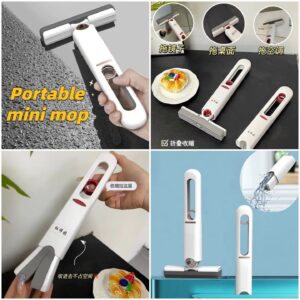 Portable Mini Mop with Squeeze Handle